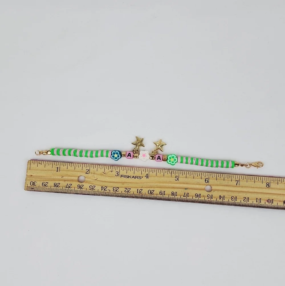 Handmade Flower Letter A Bracelet